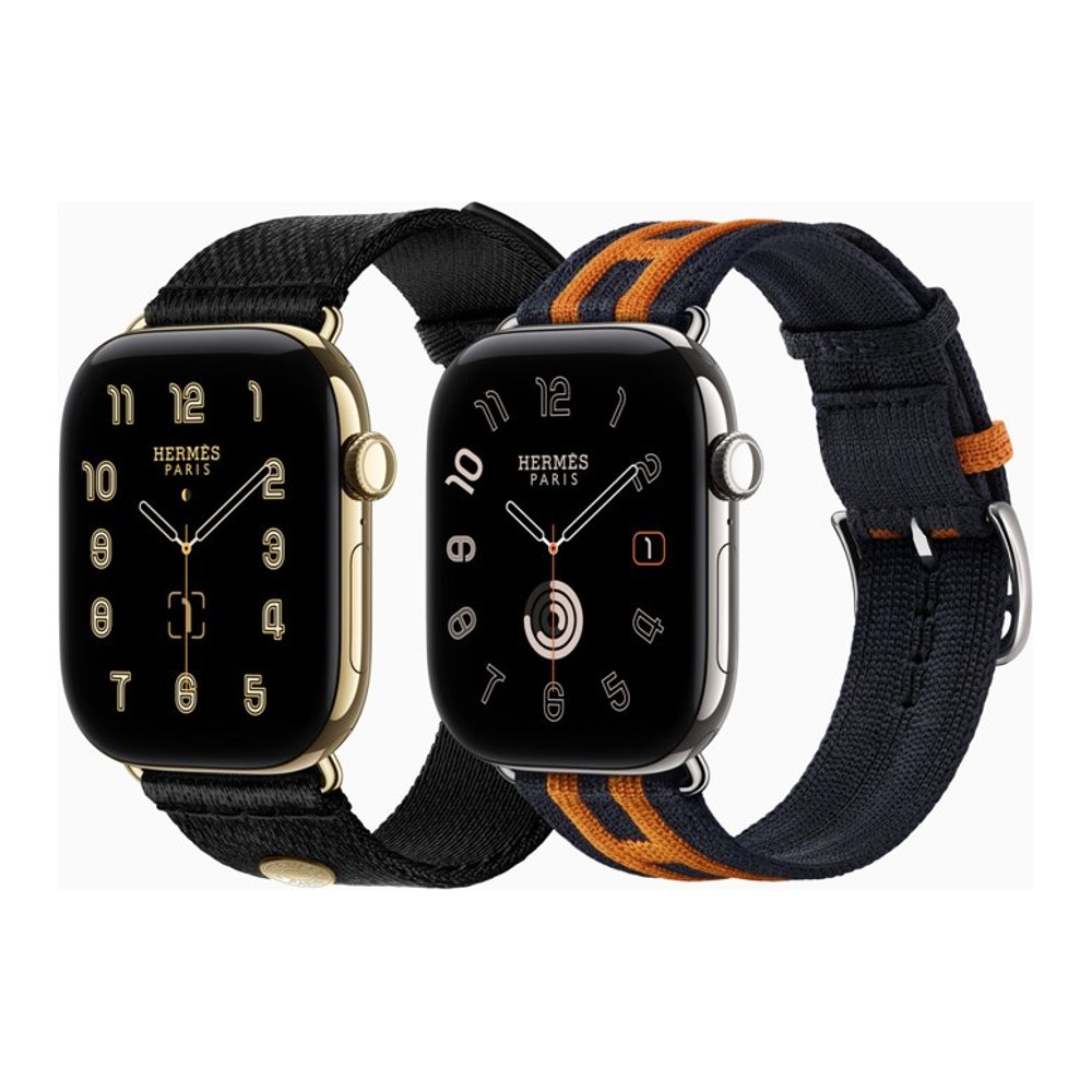 Apple Watch Hermès Series 11 GPS + Cellular 42mm Silver Titanium Case with Hermès Toile H Single Tour leather band