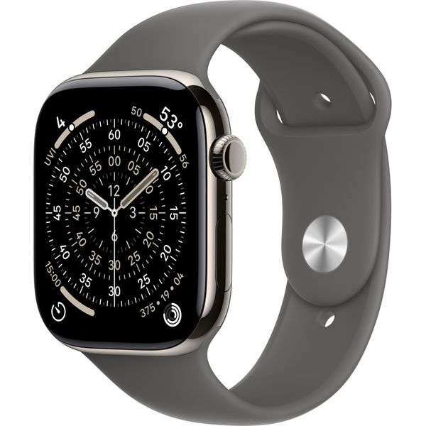 Apple Watch Series 11 GPS + Cellular 46mm Natural Titanium Case with Sport Band