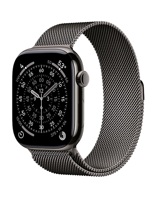 Apple Watch Series 11 GPS + Cellular 46mm Slate Titanium Case with Slate Milanese Loop