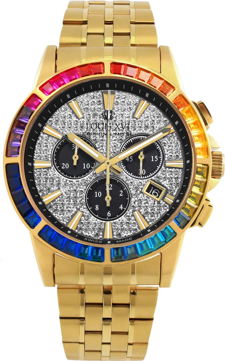 Louis XVI Majeste Iced Out 1120 Chronograph, PVD and Crystal