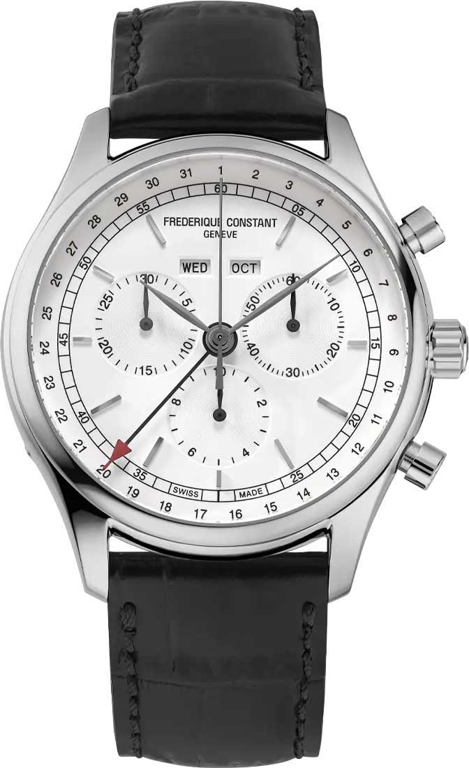 Frederique Constant Classics Chronograph FC-296SW5B6, white dial