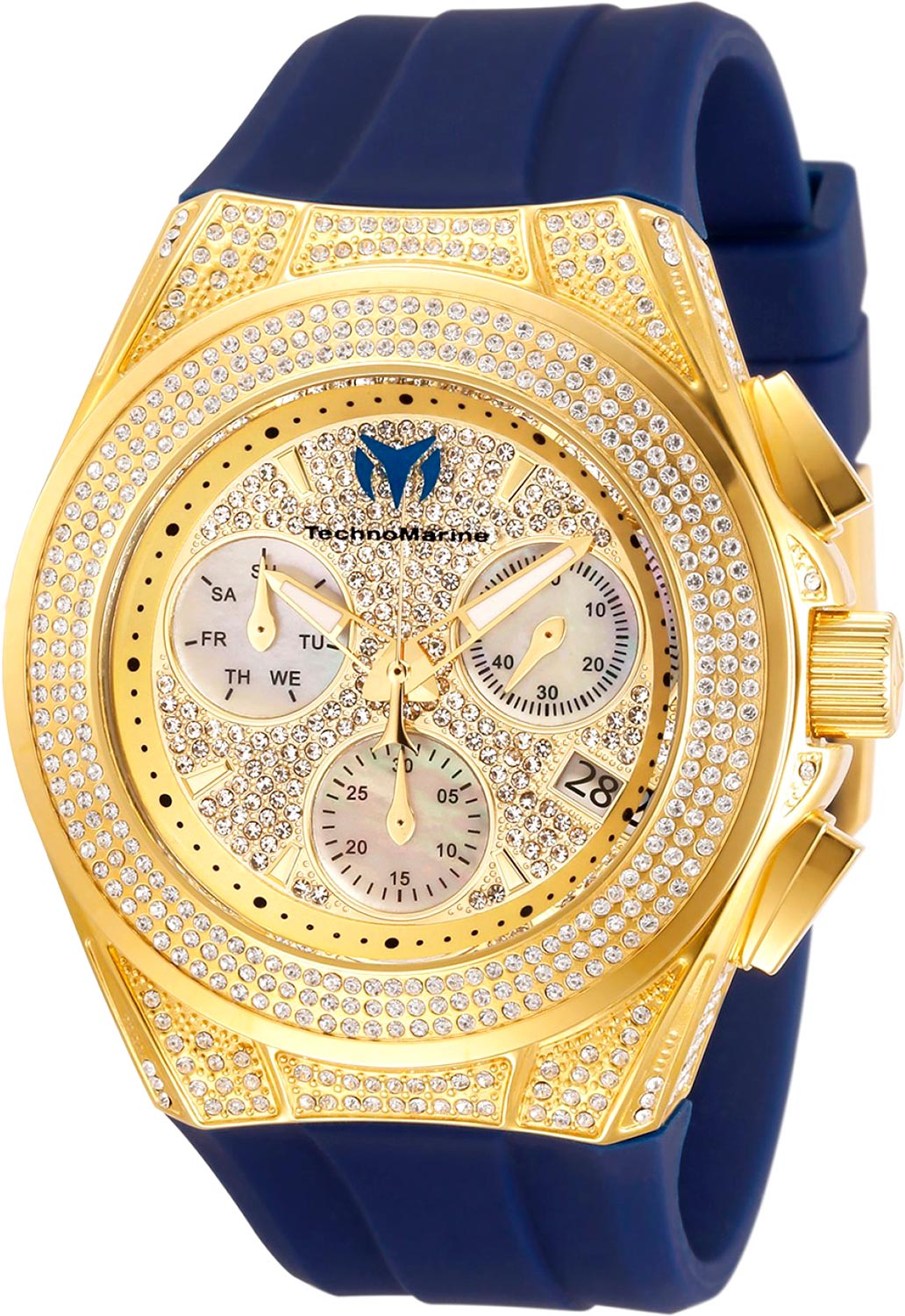 TechnoMarine Cruise Diva Pave Chronograph TM118108, gold-toned