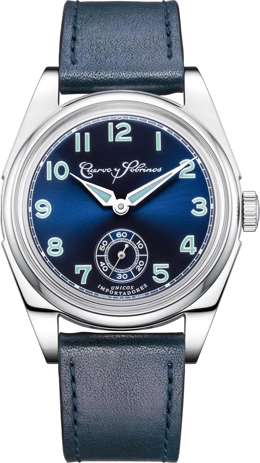 Cuervo y Sobrinos Robusto Sans Souci 3162.1B, Automatic Blue Dial Men's Watch