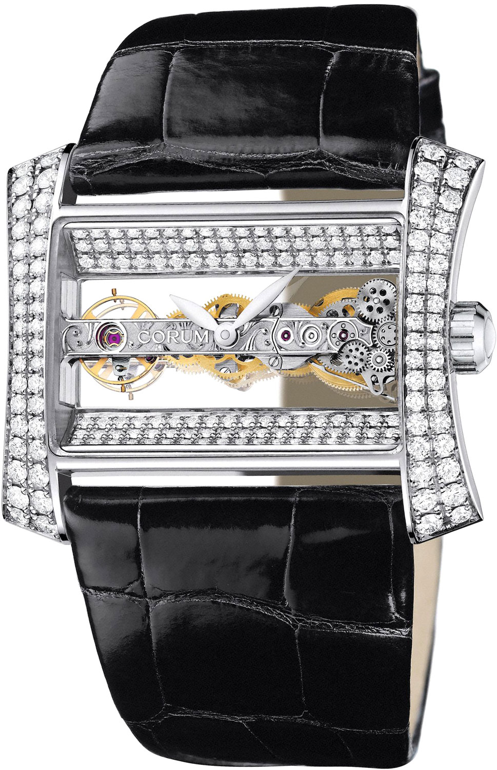 Corum Golden Bridge 113.353.69/0081-0019G, White Gold & Diamond Skeleton Watch