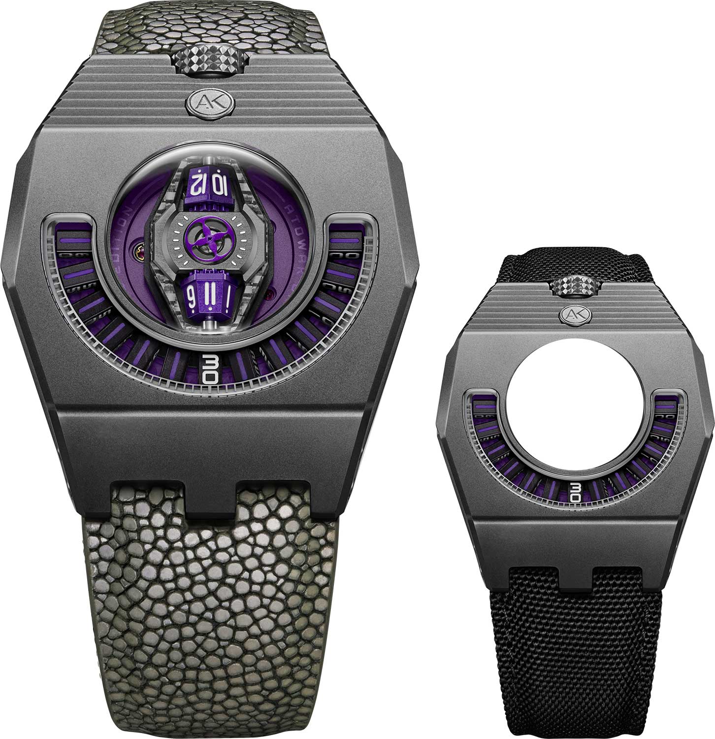 ATOWAK Manta-X Violet Purple ATOWAK B9-2193, Mechanical Titanium Watch