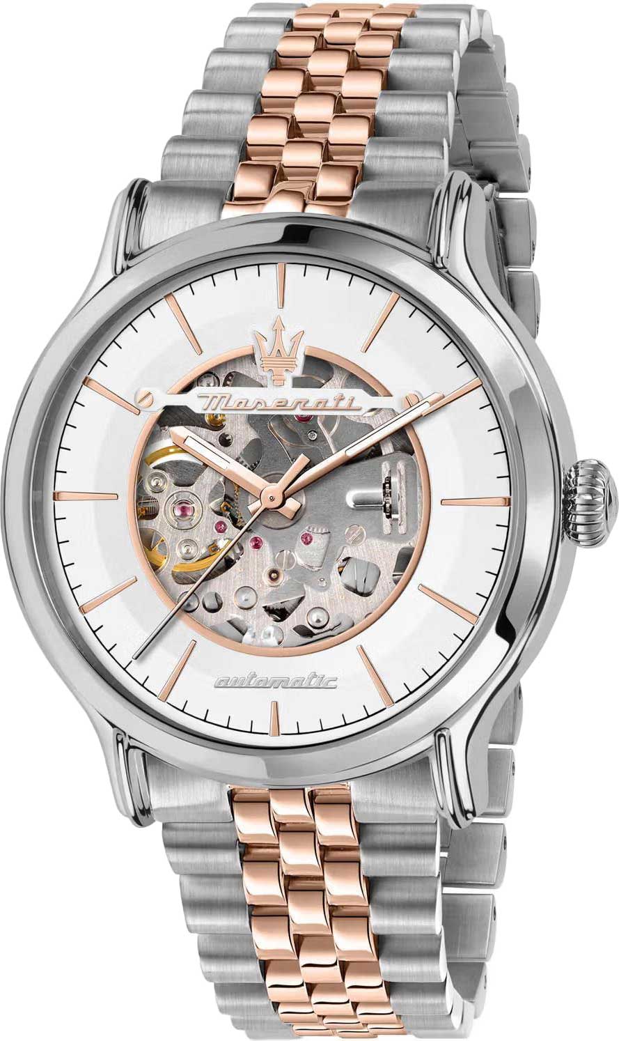 Maserati Automatic Skeleton R8823118011, White Dial
