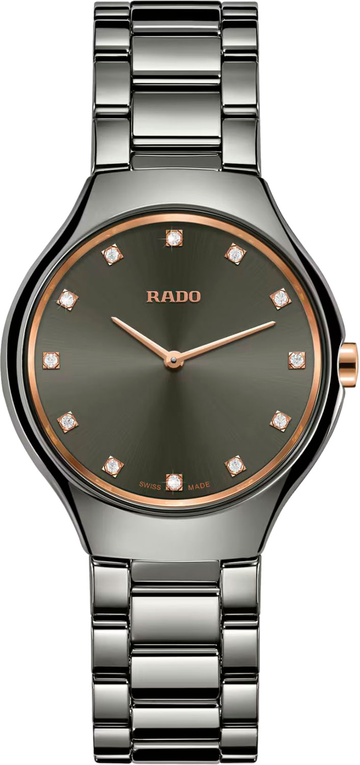 Rado True Thinline Diamonds R27956722, Quartz Grey Ceramic