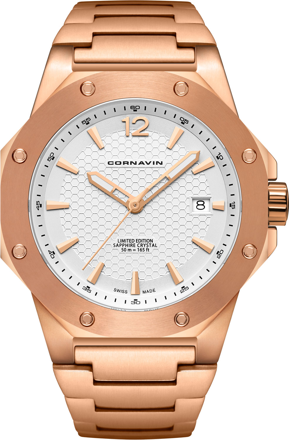 Cornavin Downtown 3-H CO.2021-2021, White Dial Quartz Watch