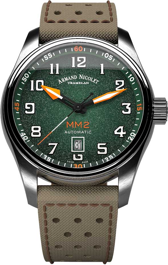 Armand Nicolet MM2 A640P-NV-P0640KM8 Automatik Grünes Zifferblatt