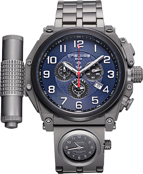 Spetsnaz C9157339-5130.D, titanium chronograph with LED light