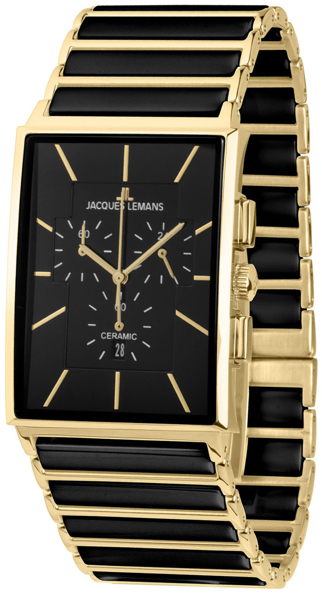 Jacques Lemans Chronograph 1-1900C, schwarzes Zifferblatt