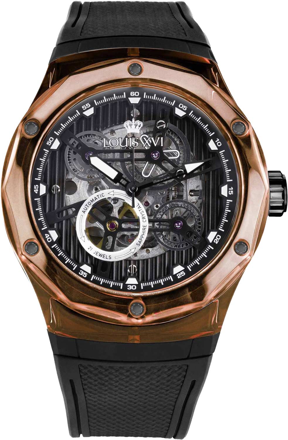 Louis XVI La Lumiere Glas 3883 Automatic Skeleton Men's Watch