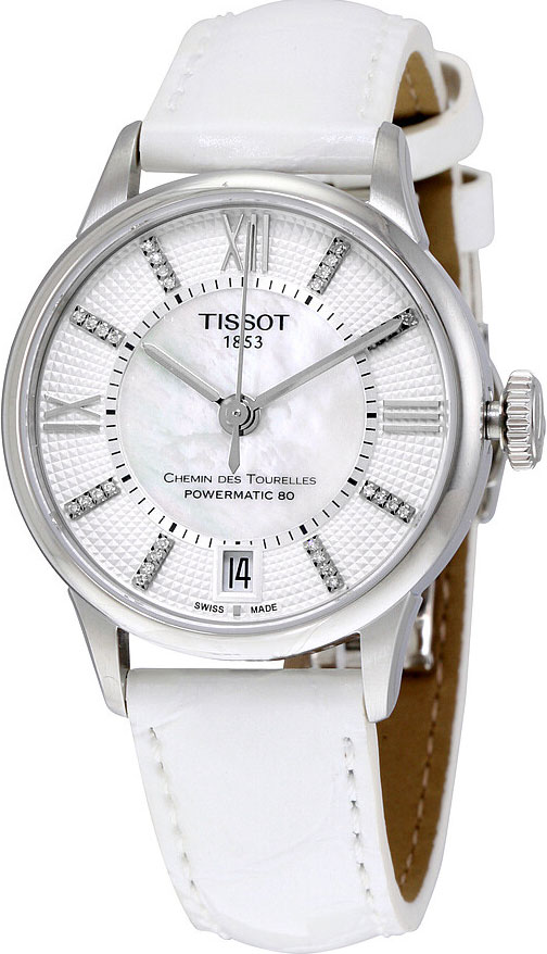 Tissot Chemin des Tourelles Powermatic 80 T099.207.16.116.00, White Mother-of-Pearl Dial