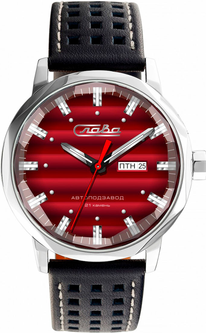 Slava Automatic 3020696/300-8205, Red Dial