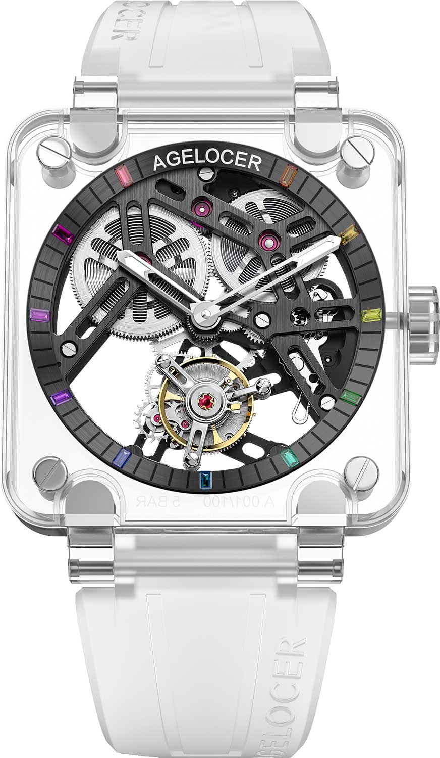 AGELOCER Sapphire Infinite Walker Tourbillon 9201S11, Automatic Sapphire Case