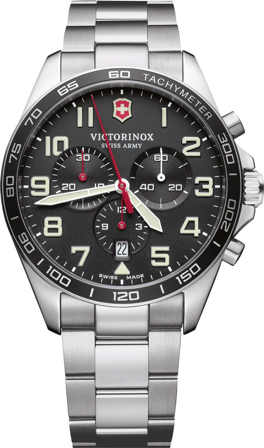 Victorinox Fieldforce Chrono 241855, Schwarzes Zifferblatt Stahlarmband
