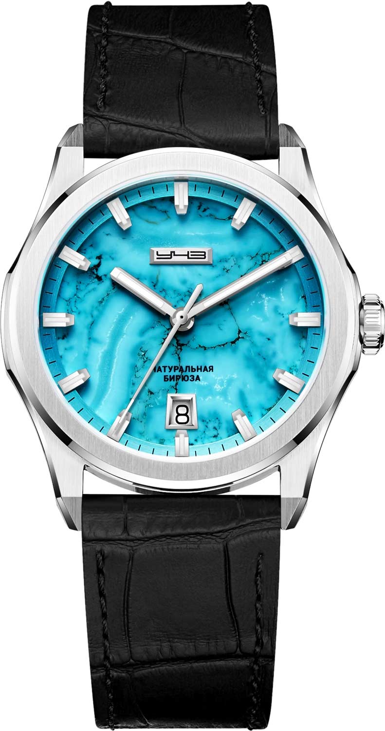 UCHZ 4165L-1-BIRJUZA, Automatisch Horloge met Turkooizen Wijzerplaat