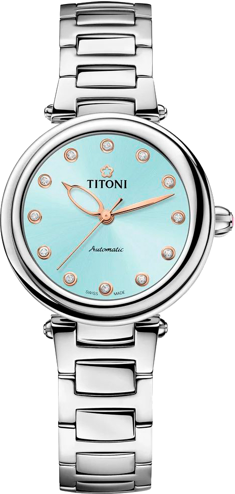 Titoni Miss Lovely 23978-S-726 Automatic, Blue Dial with Crystals