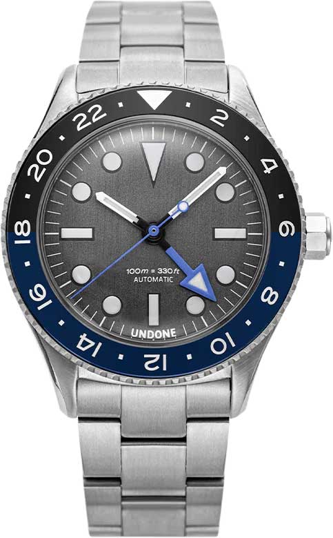 UNDONE Basecamp Quest BCP-TI2-BLU, Titanium GMT Automatic Watch