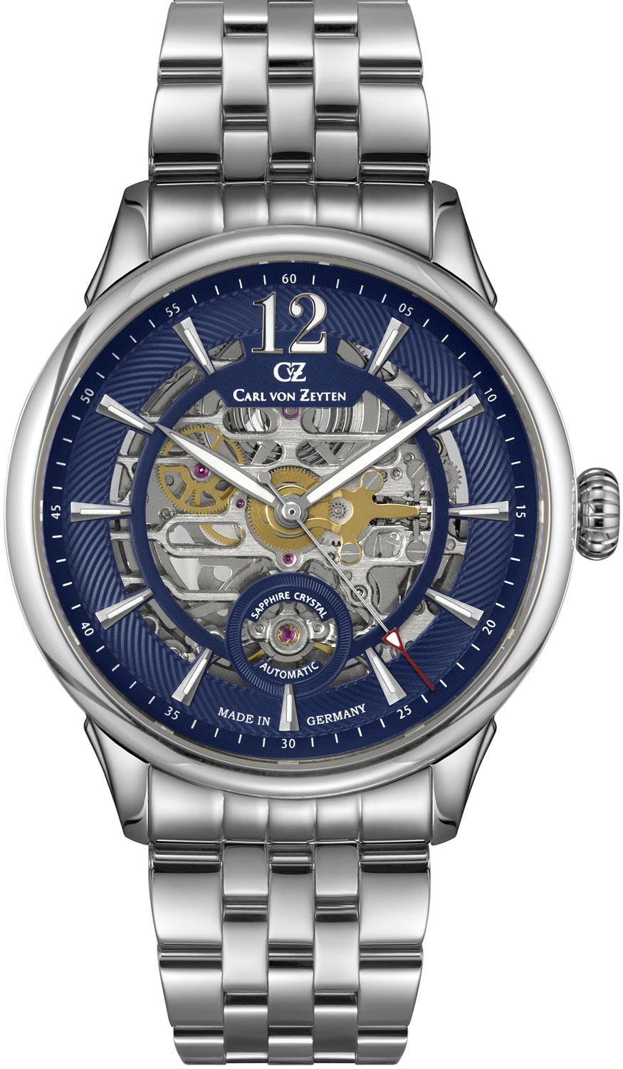 Carl von Zeyten CVZ0080BLMS Automatik Skelett Blaues Zifferblatt