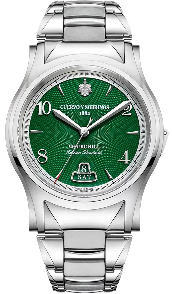 Cuervo y Sobrinos Historiador Day Date Churchill 2810B.1SWG, Cadran Vert Édition Limitée