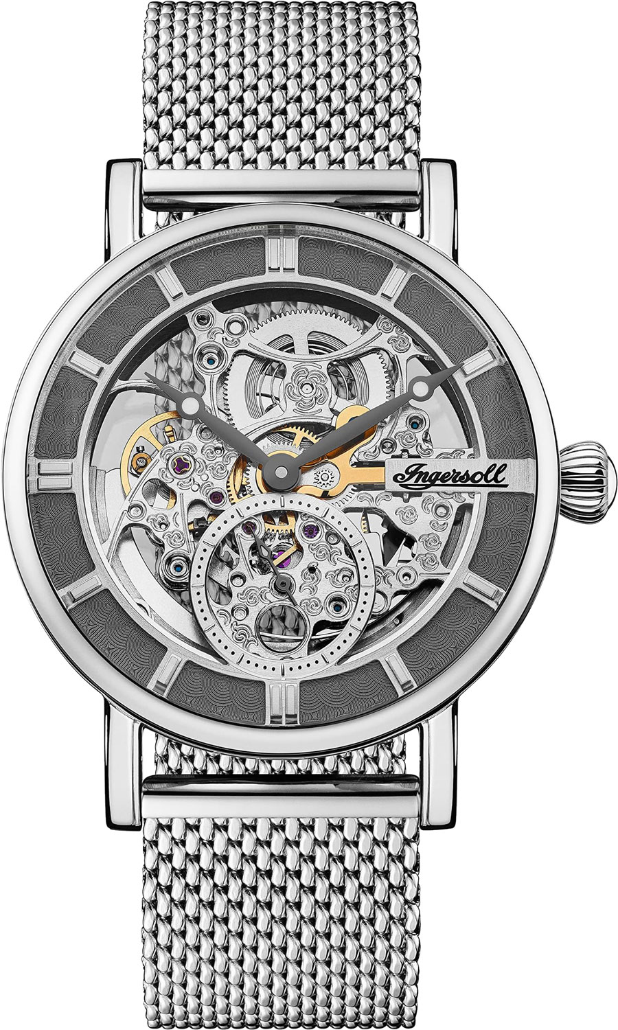 Ingersoll I00405B The New Haven Automatic Skeleton Grey Dial