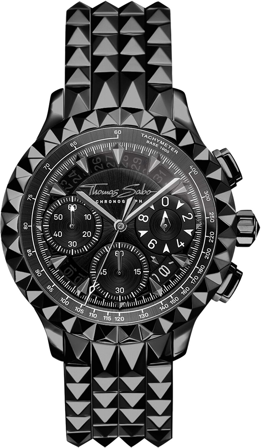 Thomas Sabo Rebel at Heart Chronograph WA0359-202-203-43, Black Dial