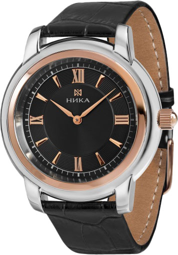 NIKA Orologio Quarzo Uomo 1358.0.19.53B, Argento Sterling & Oro Rosa