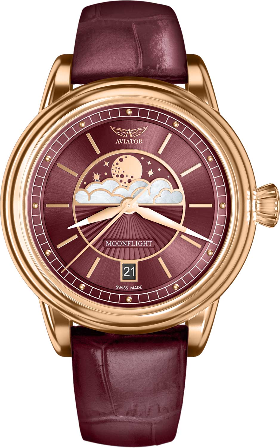Aviator Douglas MoonFlight V.1.33.2.265.4, women's quartz watch