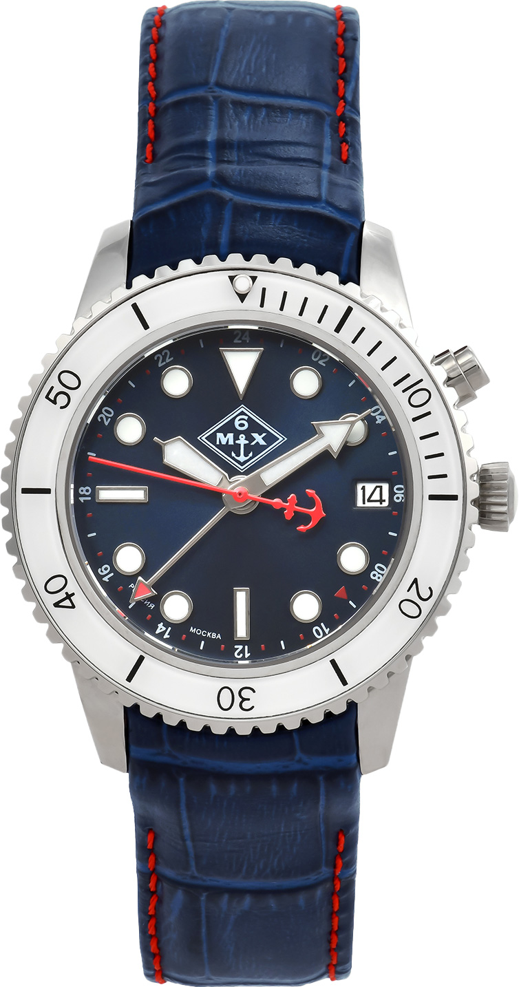 6MX Russian Wristwatch 8524/111.1.836, Blue Automatic Quartz