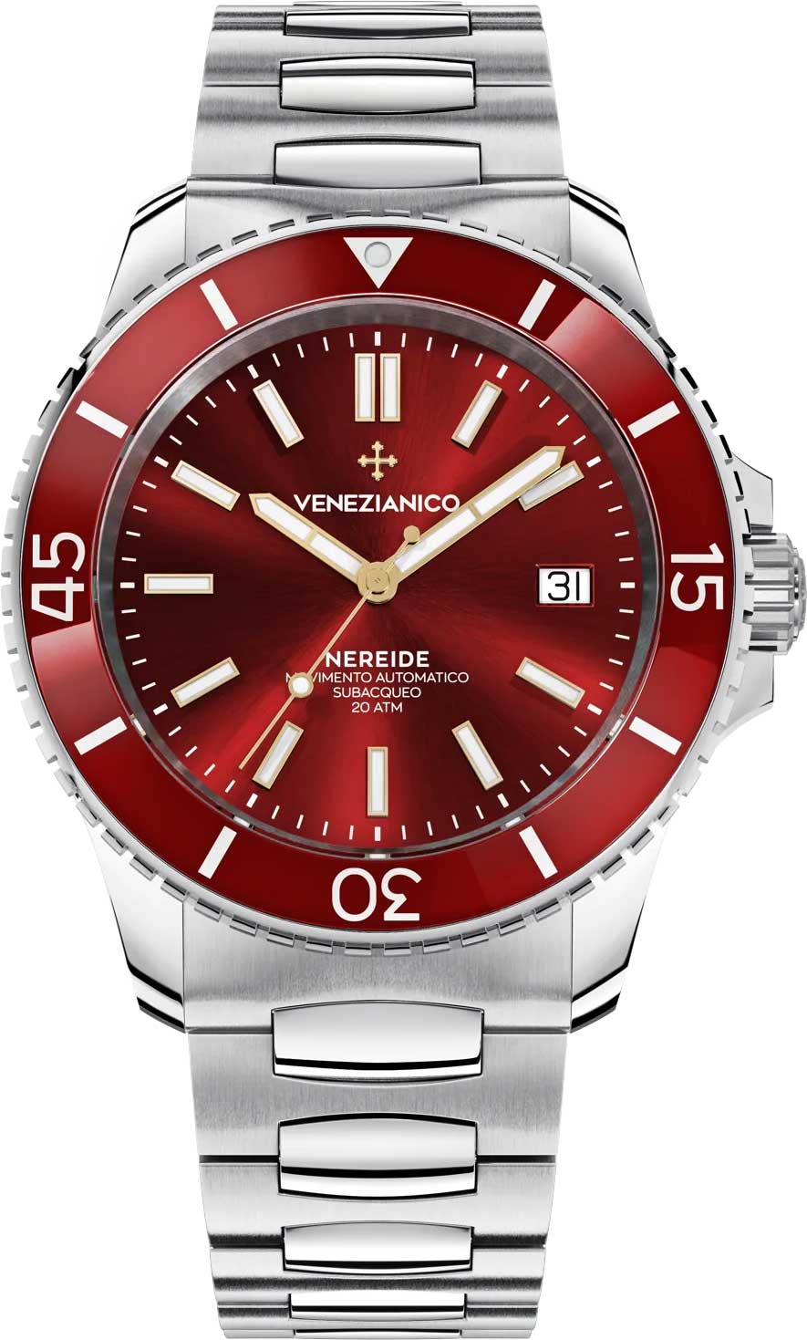 Venezianico Nereide 42 3321503C, Red Dial Diver