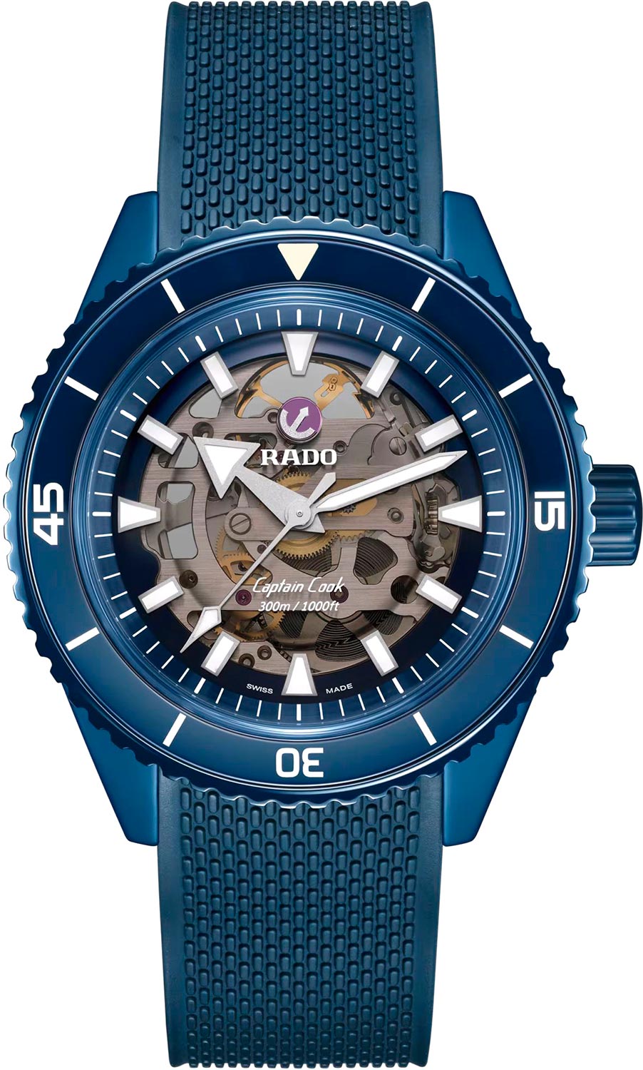 Rado Captain Cook High-Tech Ceramic Skeleton R32153209, blue dial