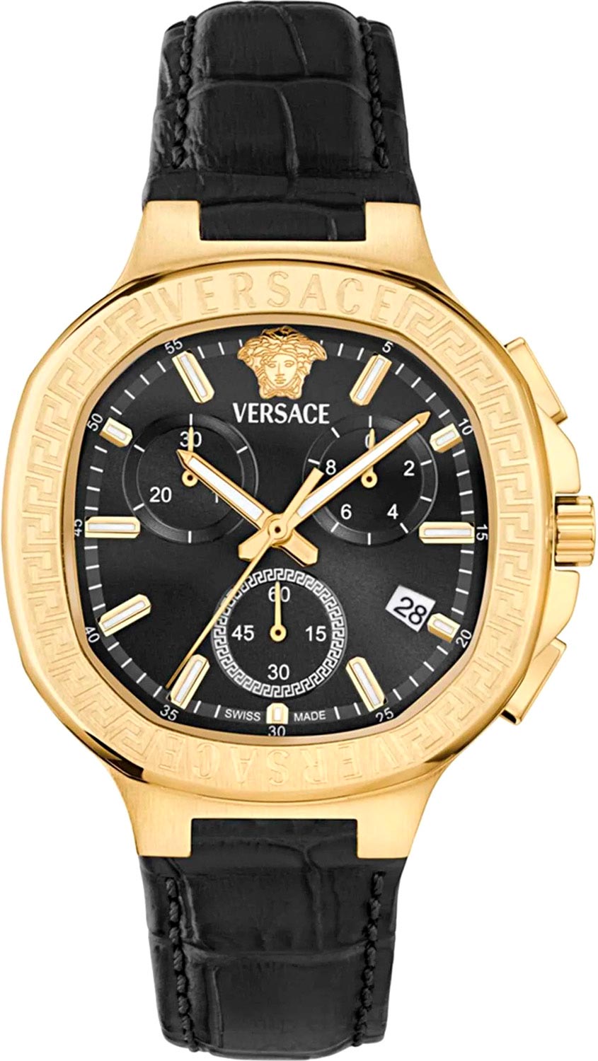Versace V-Chrono Square Chronograph VEVCA0224, black dial
