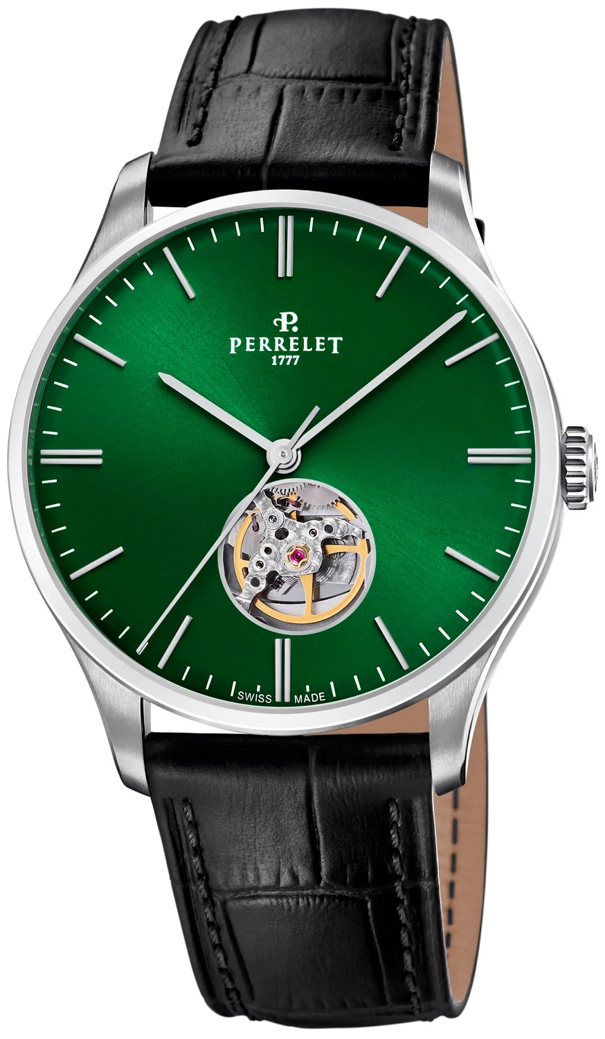 Perrelet Weekend Open Heart A1302/8, Green Dial