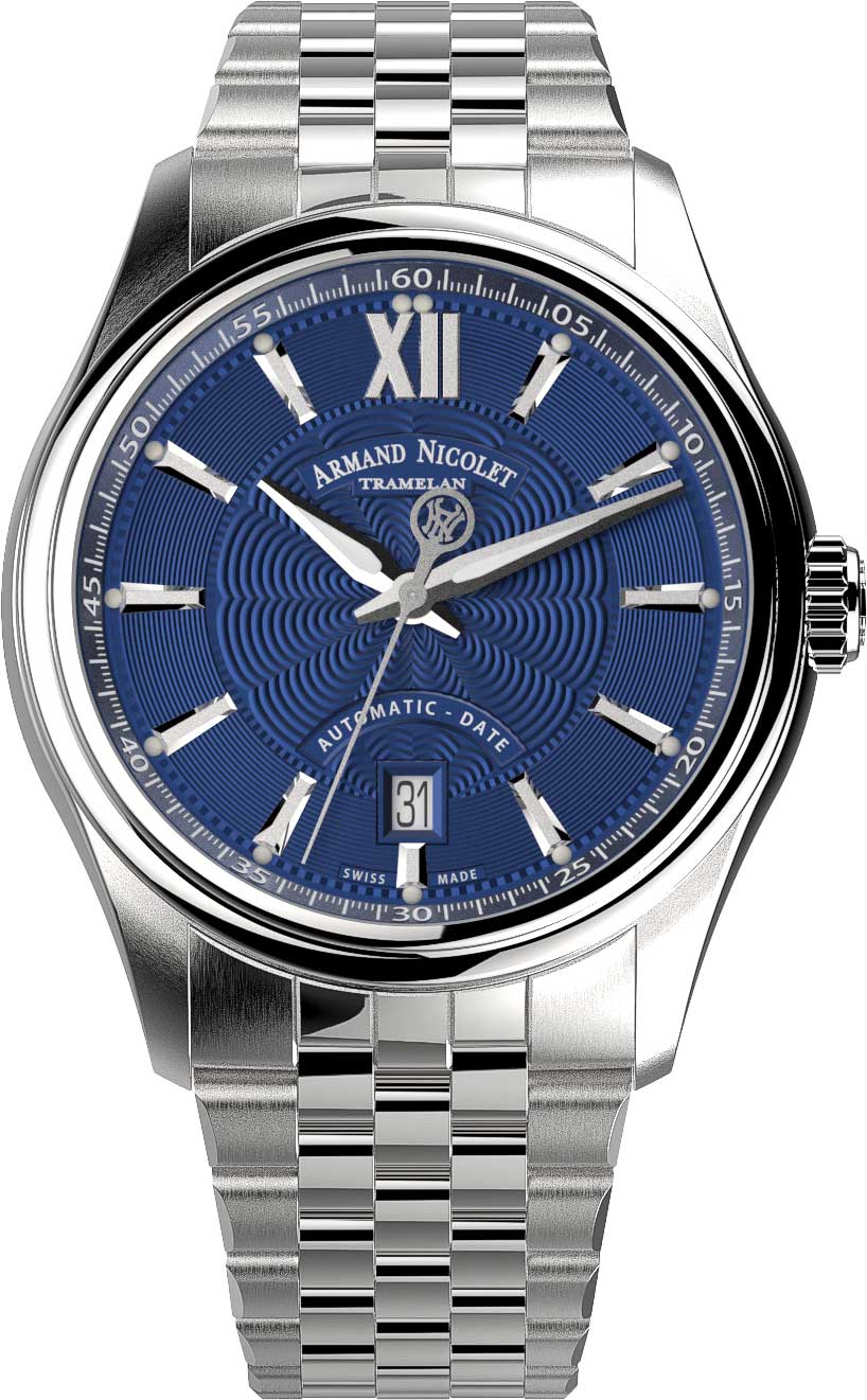 Armand Nicolet Automatic A740A-BU-BMA22740A, Men's Blue Dial Steel Watch