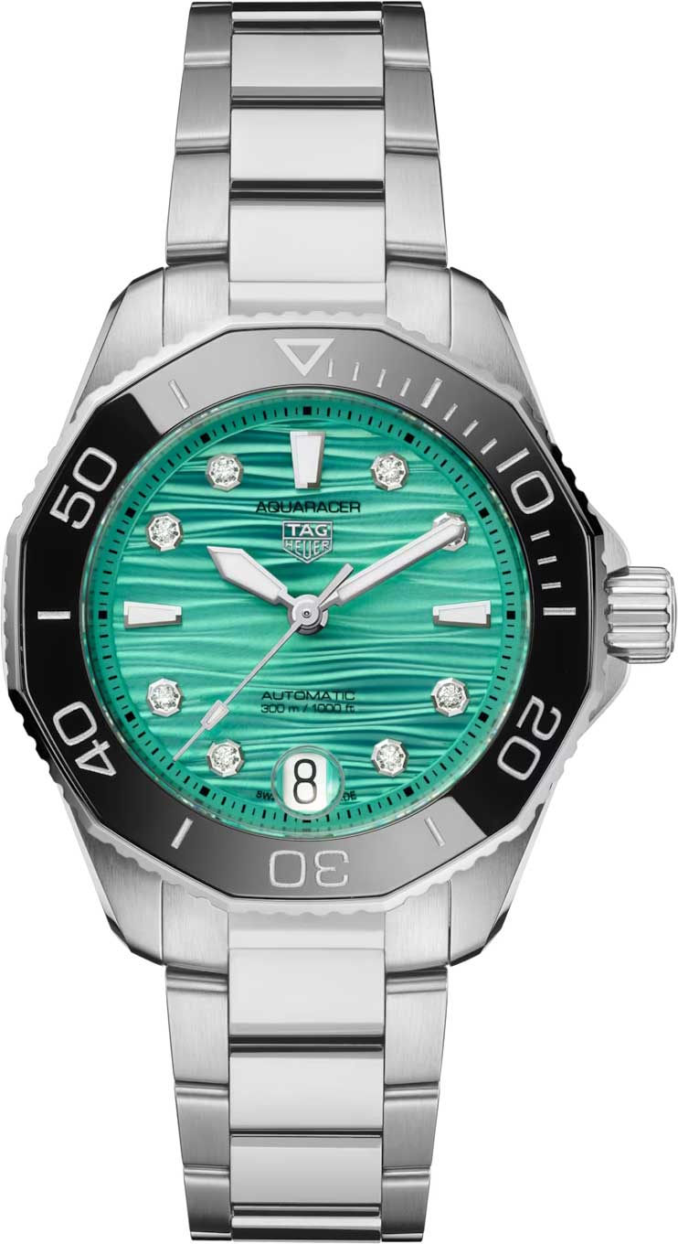 TAG Heuer Aquaracer WBP231K.BA0618, 36mm Automatic Diamond Green Dial