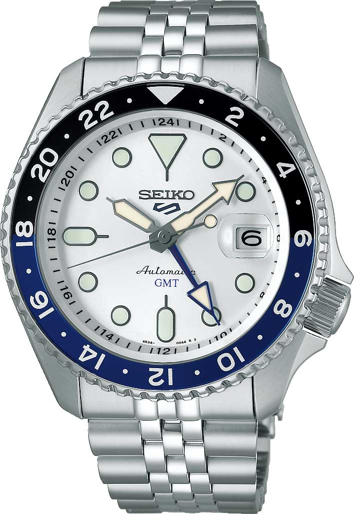 Seiko 5 Sports SSK033 Automatic GMT, Silver Dial