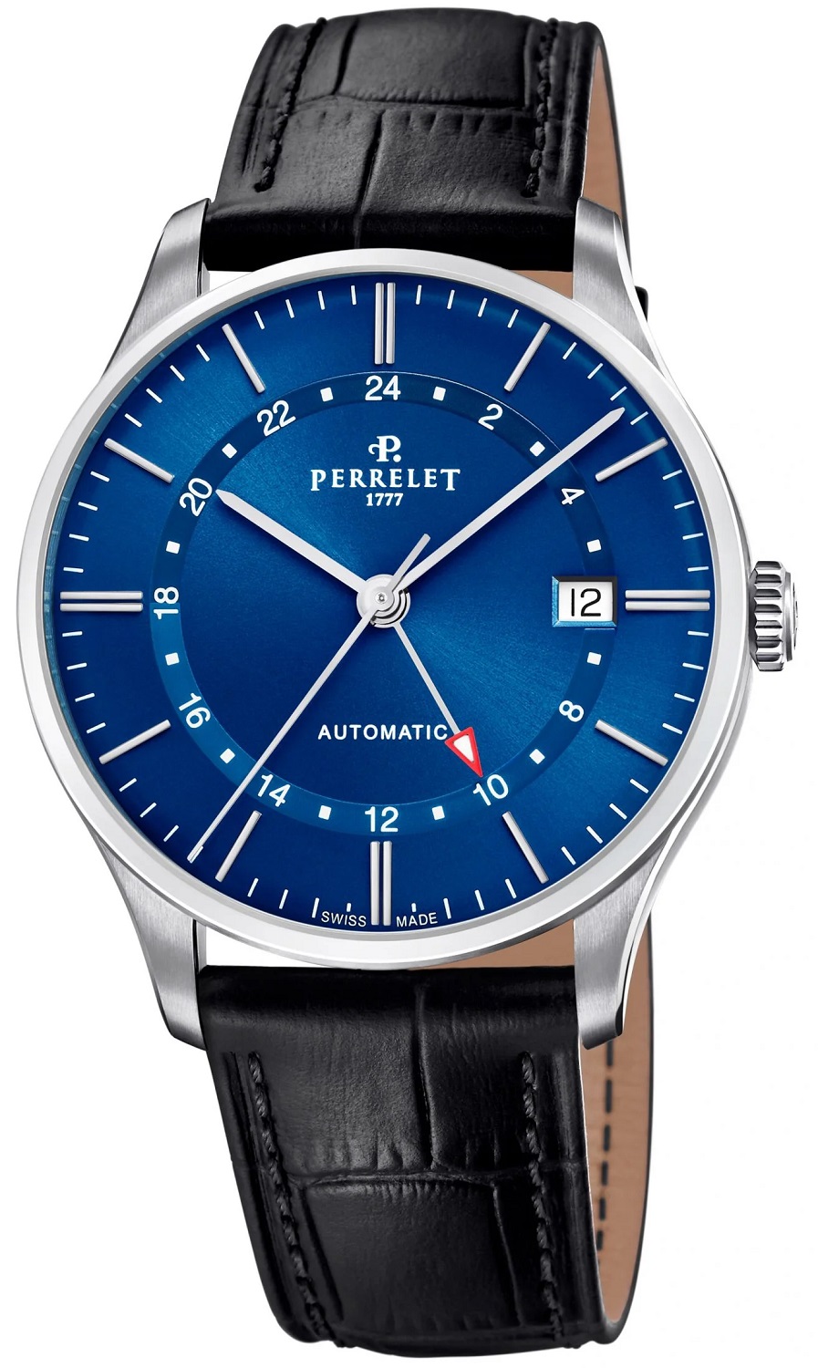 Perrelet Weekend GMT A1304/3, Automatic, Steel, Blue Dial